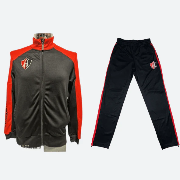 CONJUNTO PANTS ATLAS FC NEGRO/ROJO ADULTO