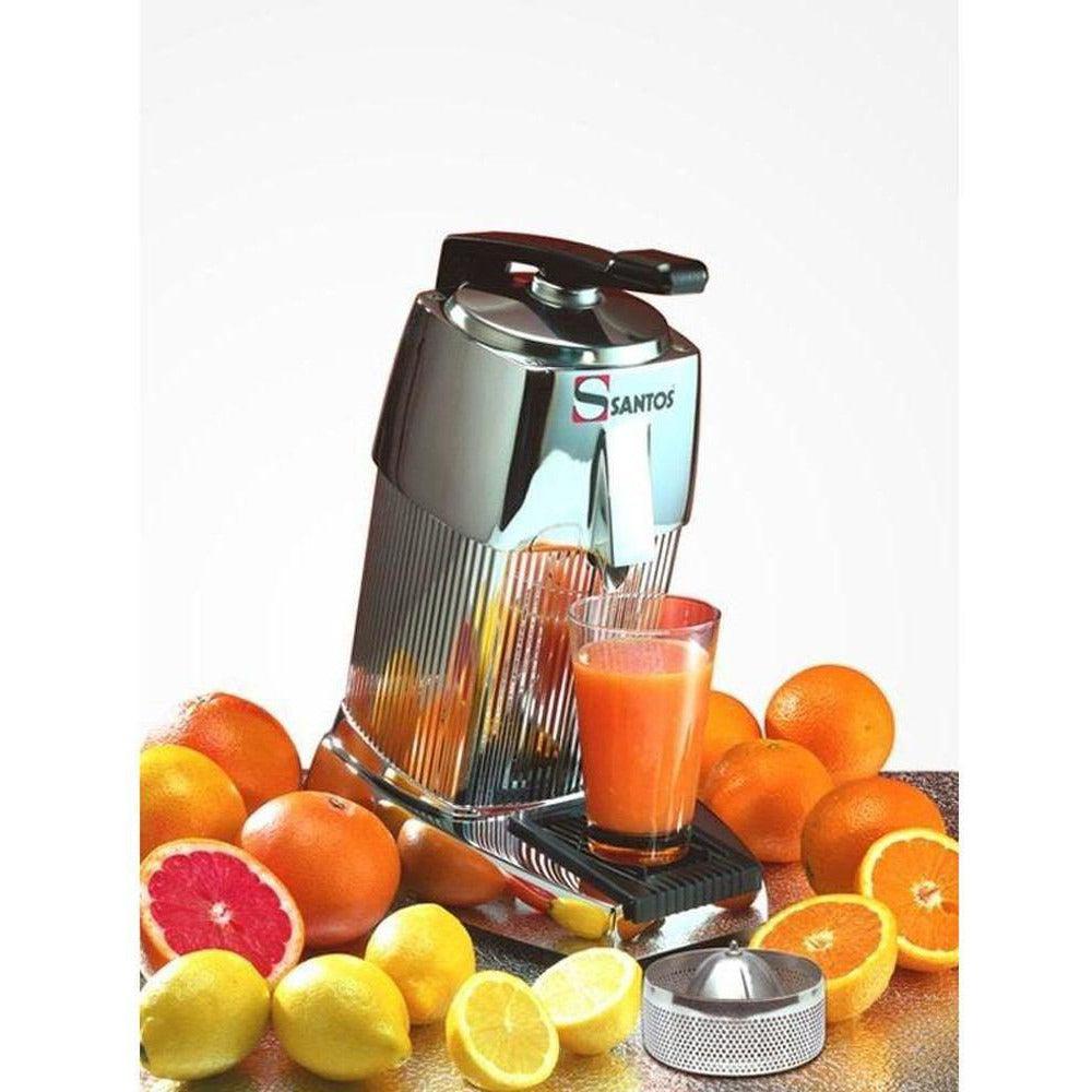 Santos 10C Automatic Chrome Citrus Juicer — Lever Action, Stainless Steel Parts