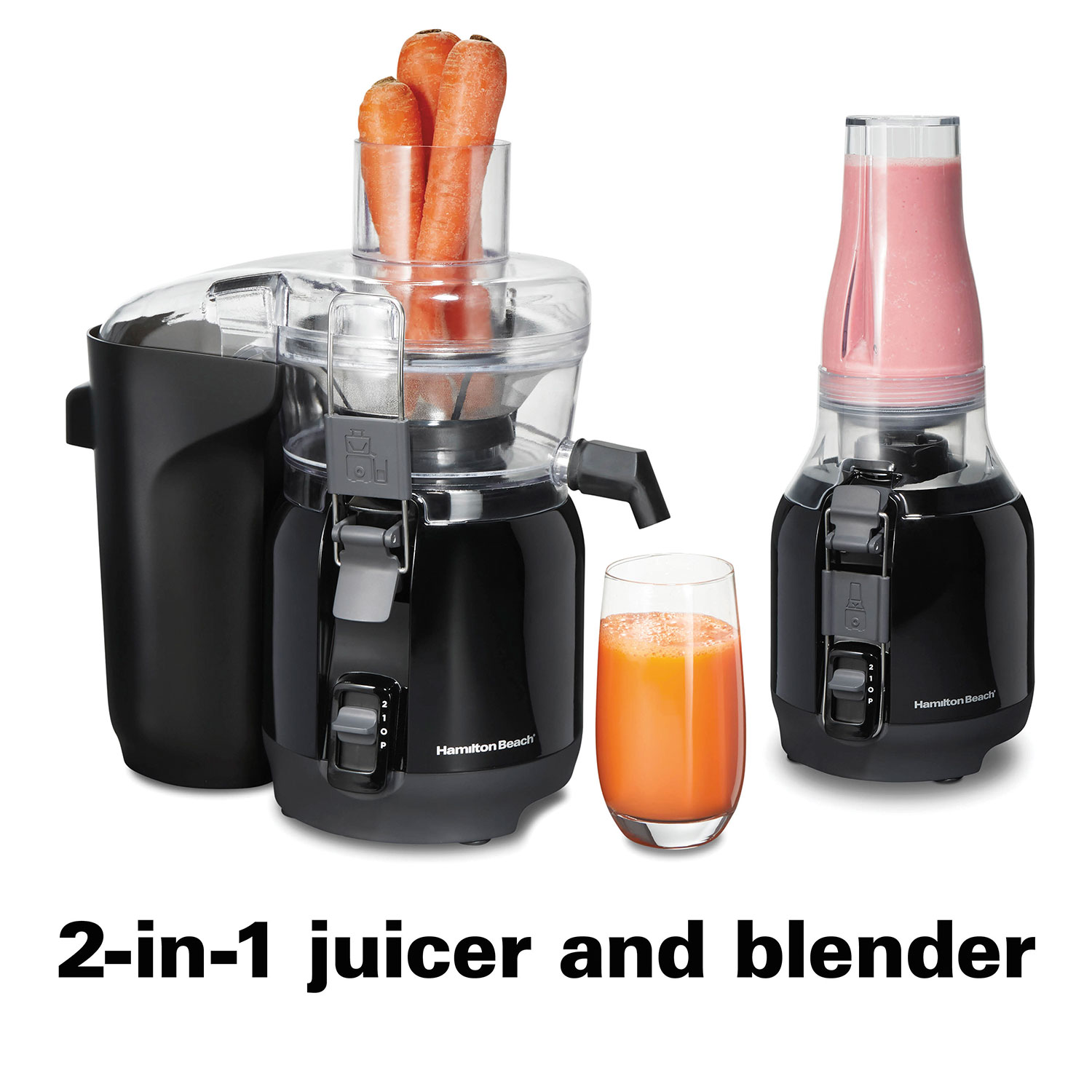 Hamilton Beach Big Mouth Juice & Blend 2-in-1 Juicer — 800W, 3-Year Warranty