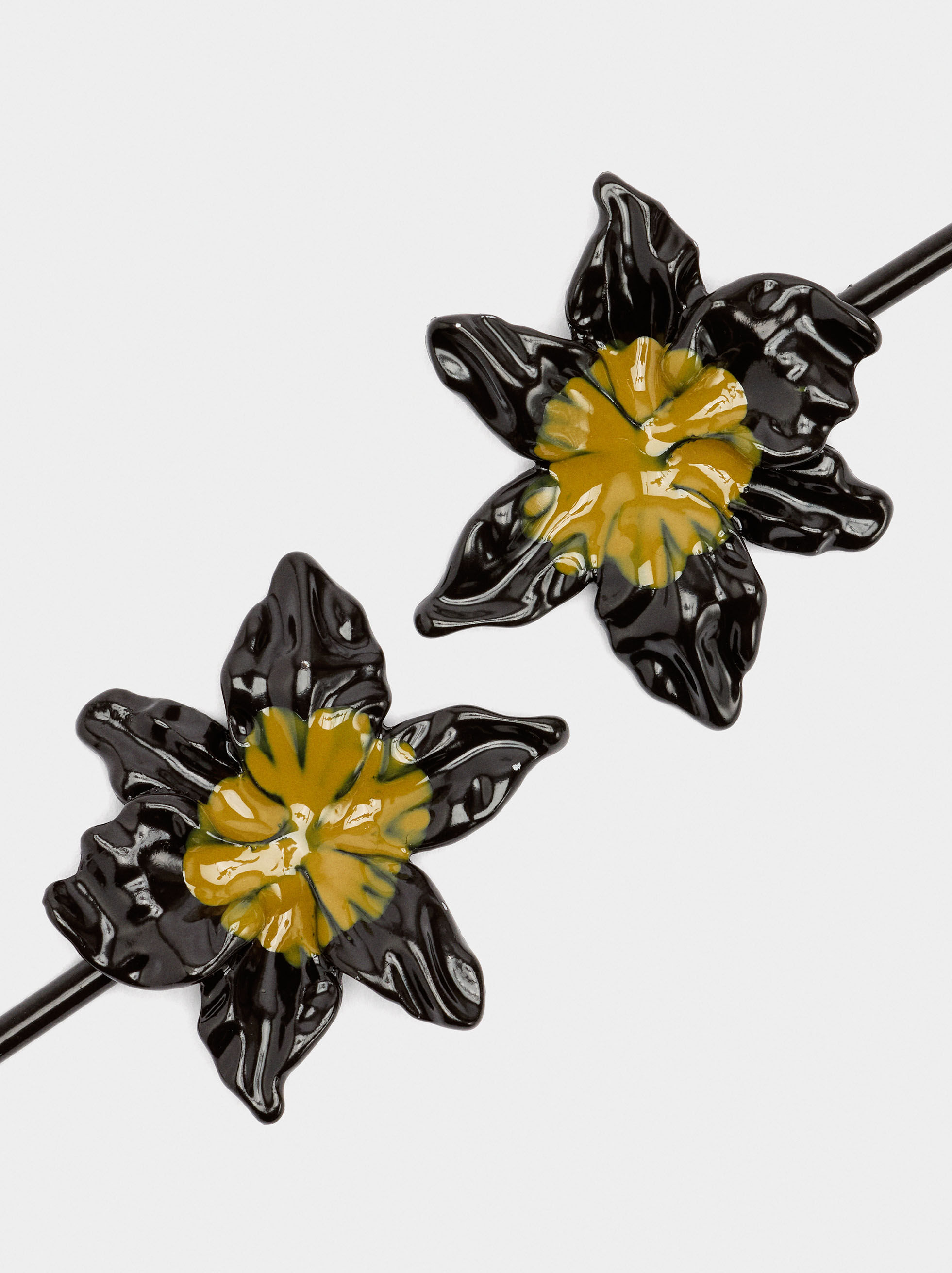 Aros de barra con flor