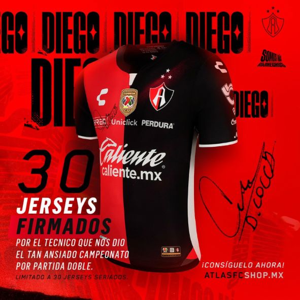 JERSEY LOCAL MANGA CORTA CAMPEON FIRMADA POR DIEGO COCCA