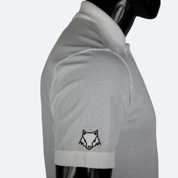 POLO ATLAS FC BLANCA CON PARCHE TEXTURIZADO