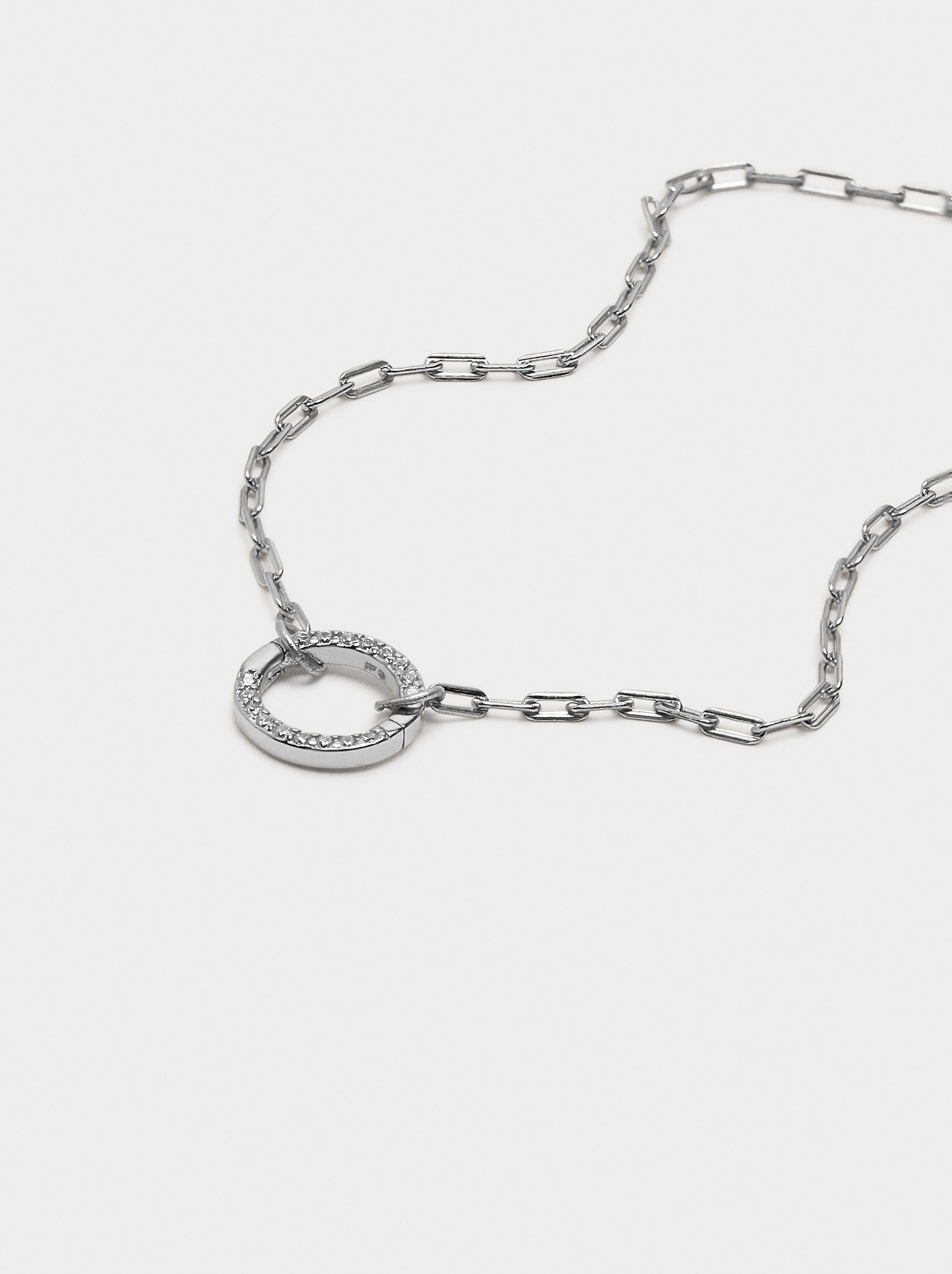 Pulsera de eslabones colgante con circonias - plata de ley 925