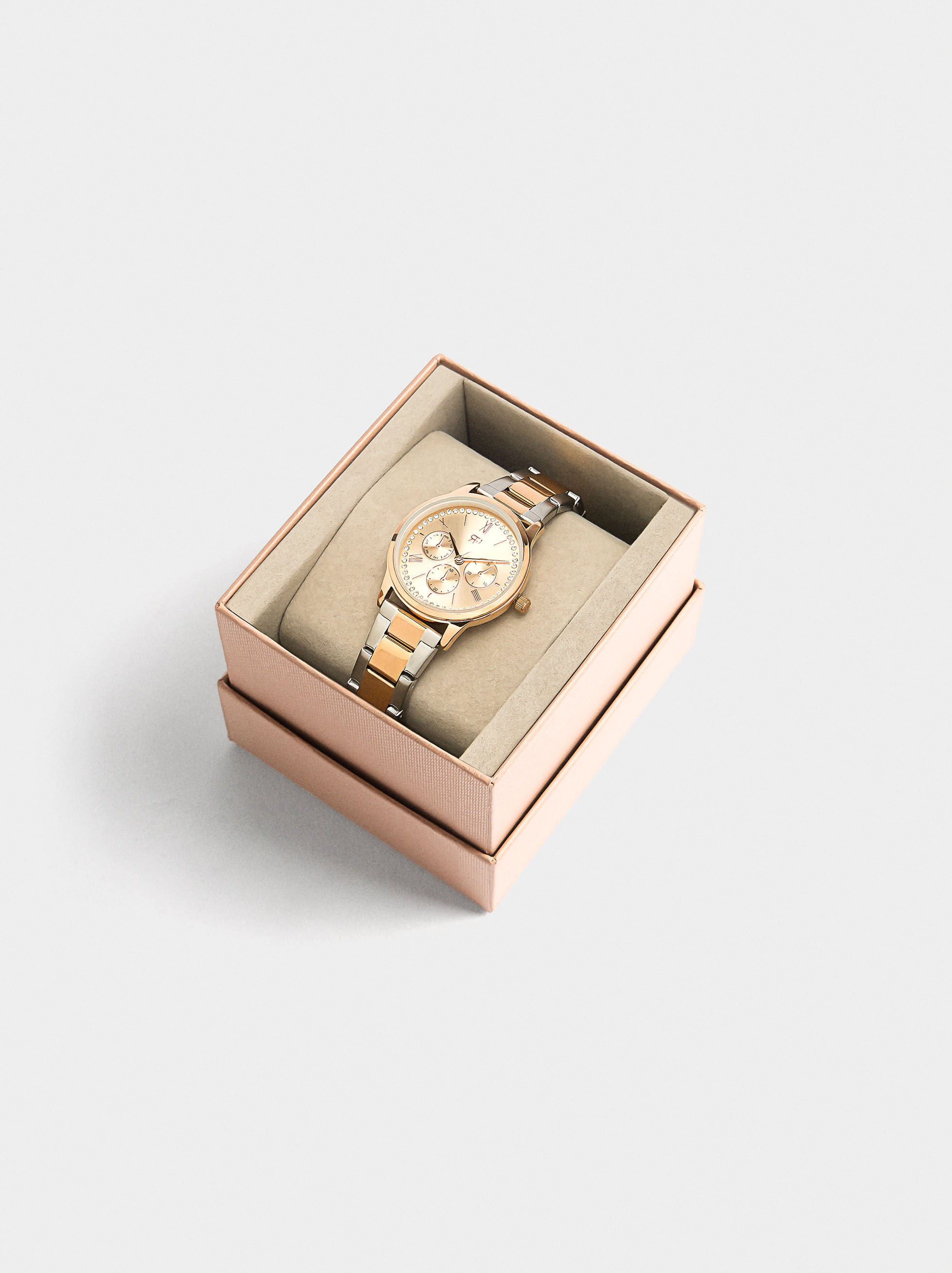 Reloj bicolor pulsera de acero inoxidable