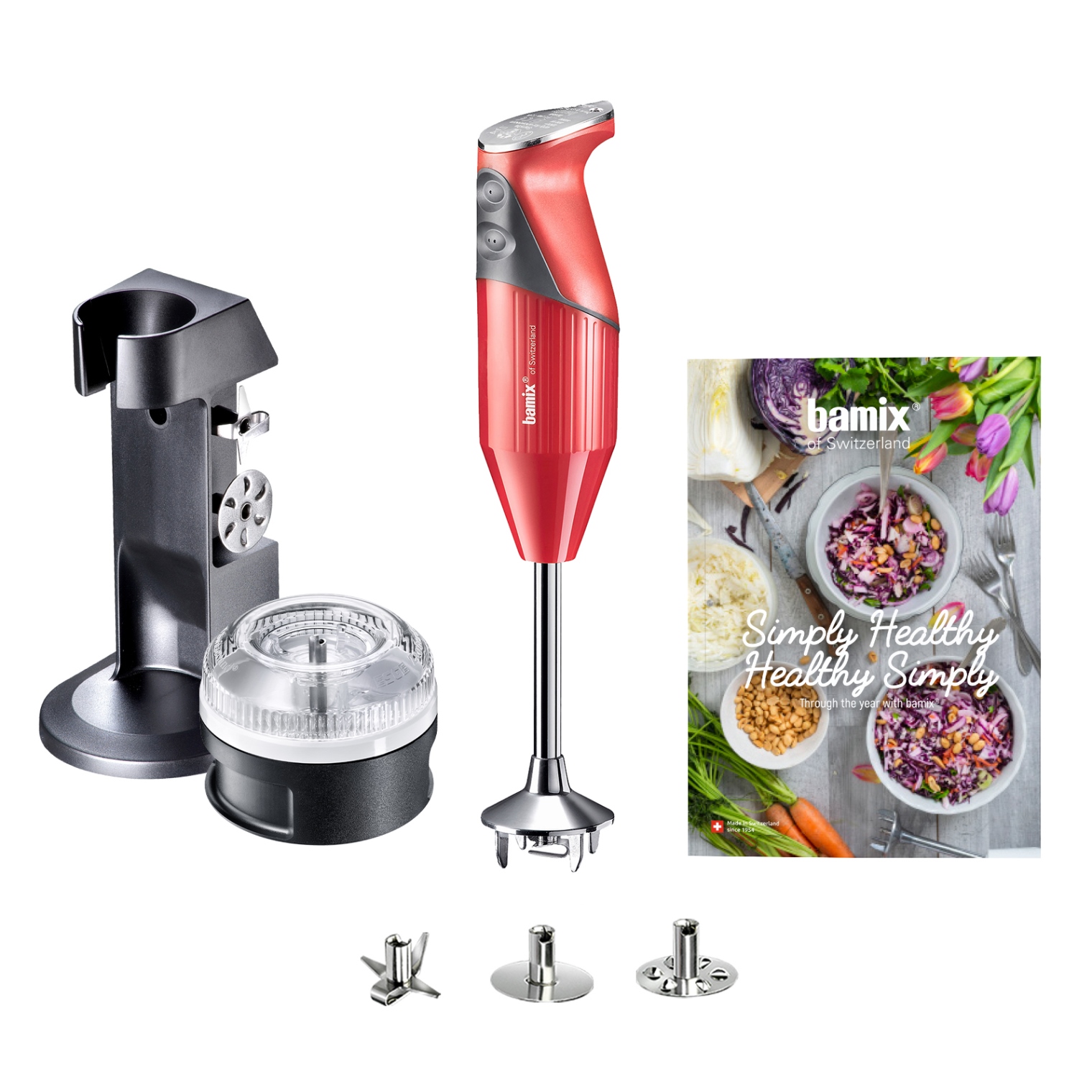 Bamix Simply Healthy 200W Hand Blender — Red