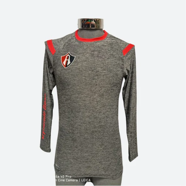 PLAYERA ATLAS FC GRIS/ROJO MANGA LARGA NIÑO