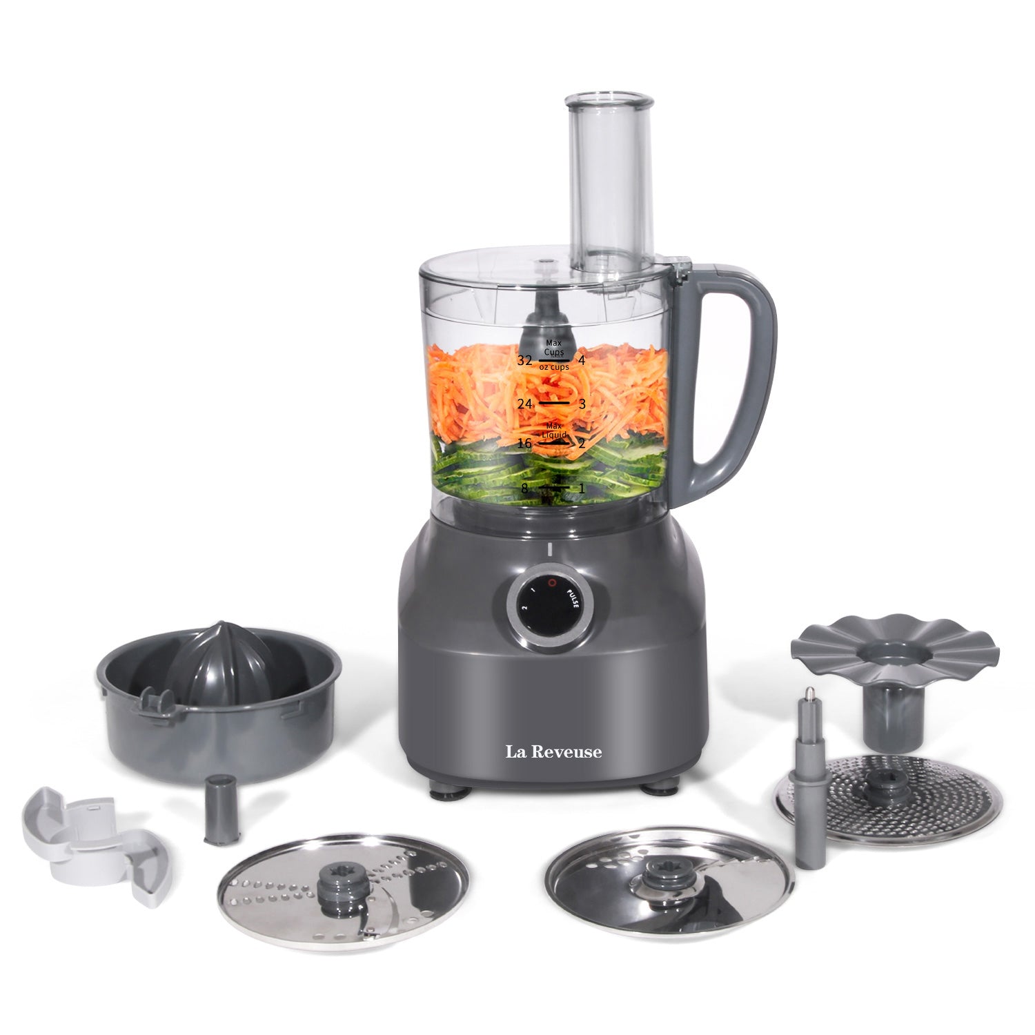 La Reveuse 4-Cup Food Processor — 400W, Slicing & Shredding | Food Chopper