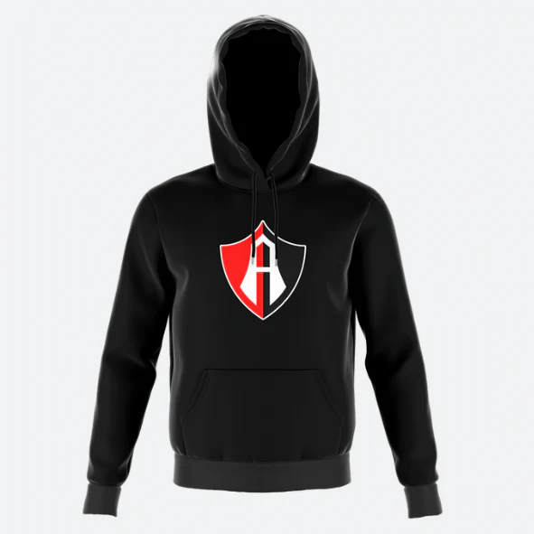 HOODIE NEGRA ESCUDO ATLAS FC CAPUCHA
