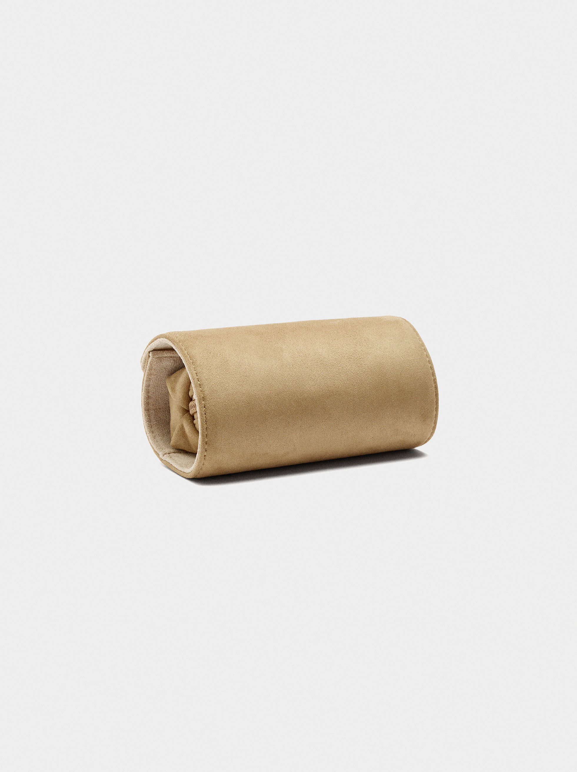 Organizador de joyas en rollo con efecto piel