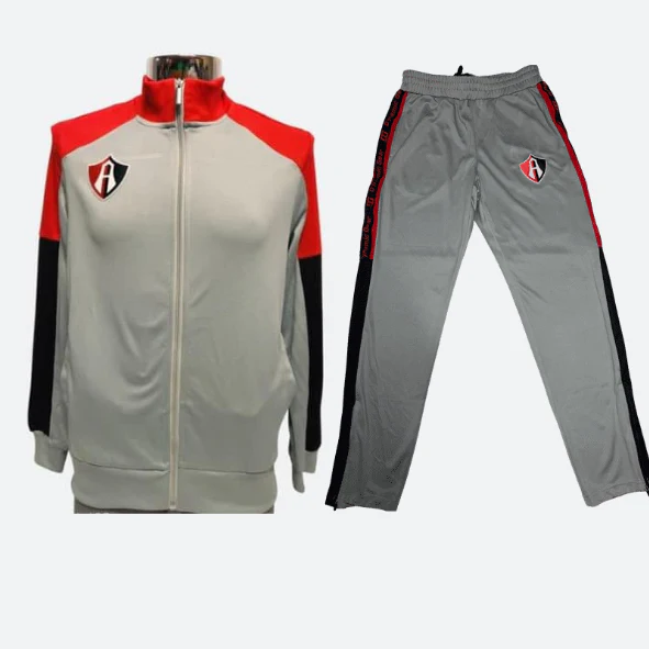 CONJUNTO PANTS ATLAS FC GRIS/ROJO ADULTO