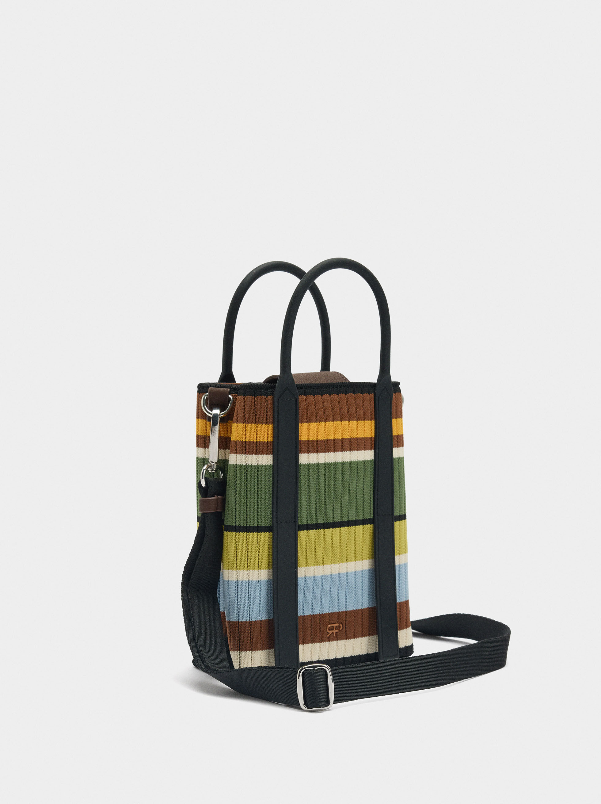 Bolsa para teléfono de malla a rayas