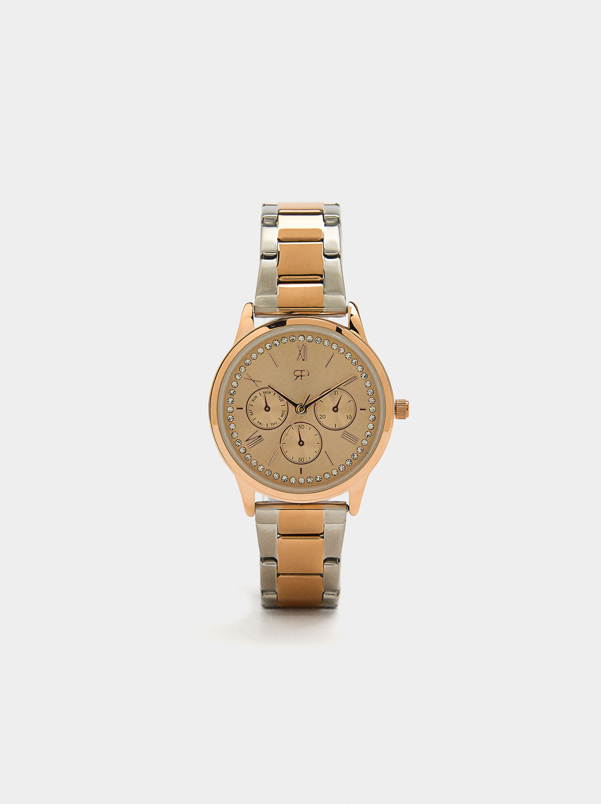 Reloj bicolor pulsera de acero inoxidable