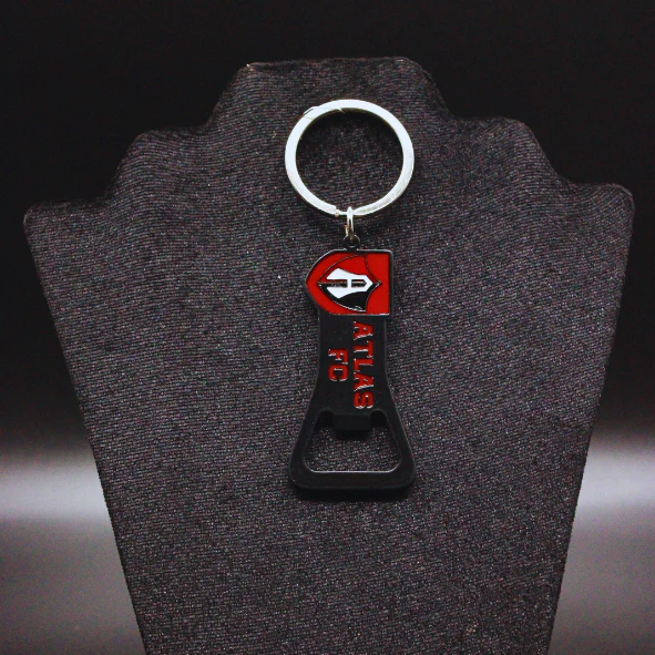 LLAVERO DESTAPADOR ESCUDO ATLAS FC NEGRO