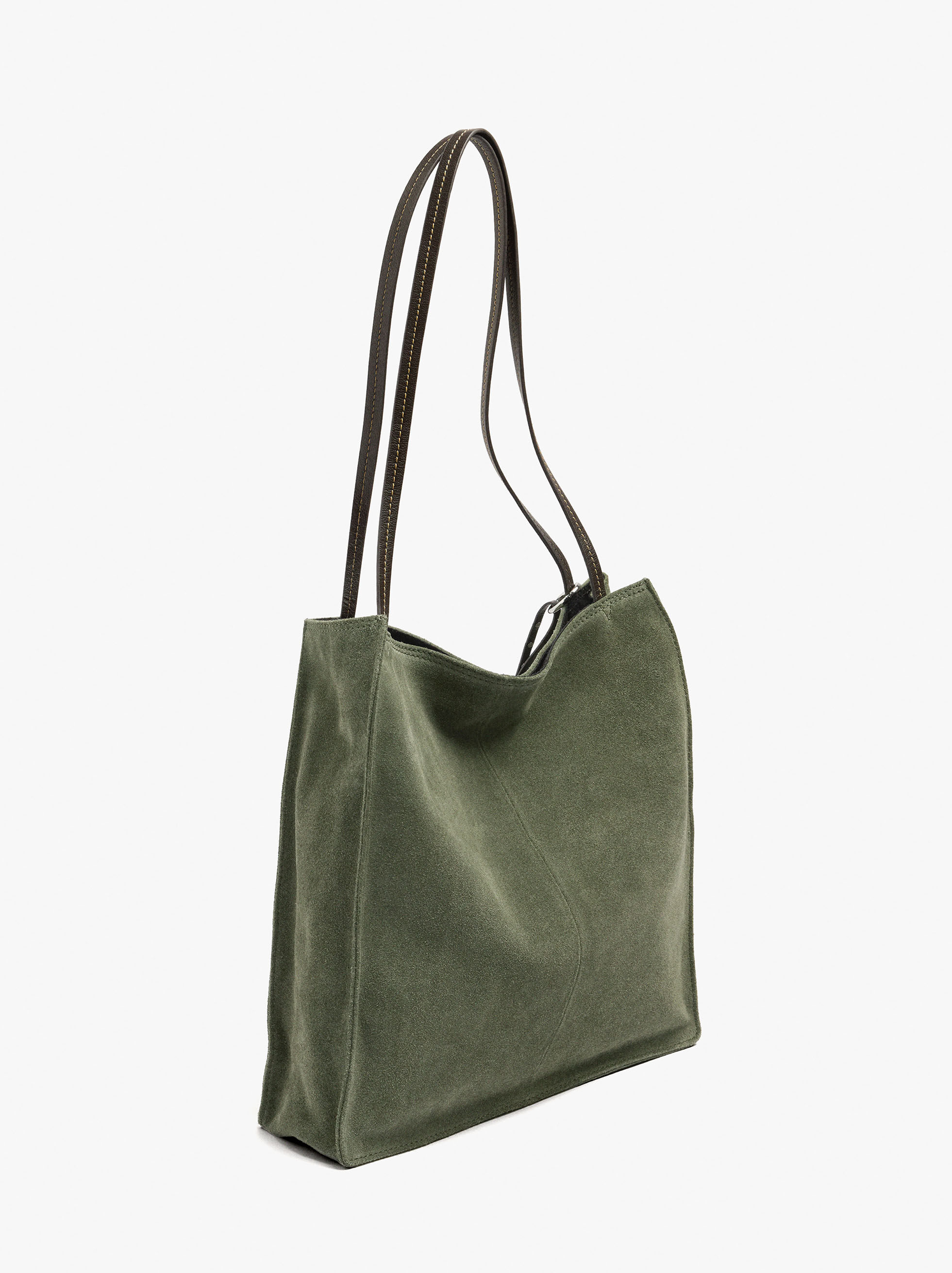 Bolso shopper rectangular de cuero