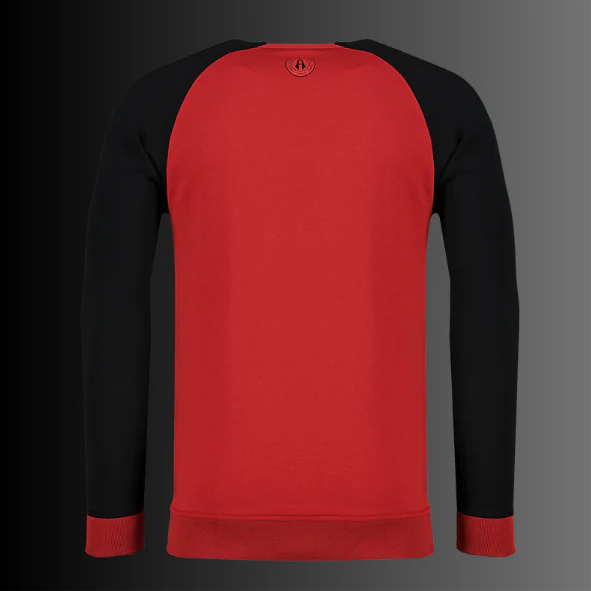 SUÉTER CHARLY SPORT FÚTBOL EQUIPAMIENTO ATLAS 25/26 COLOR ROJO NEGRO PARA HOMBRE