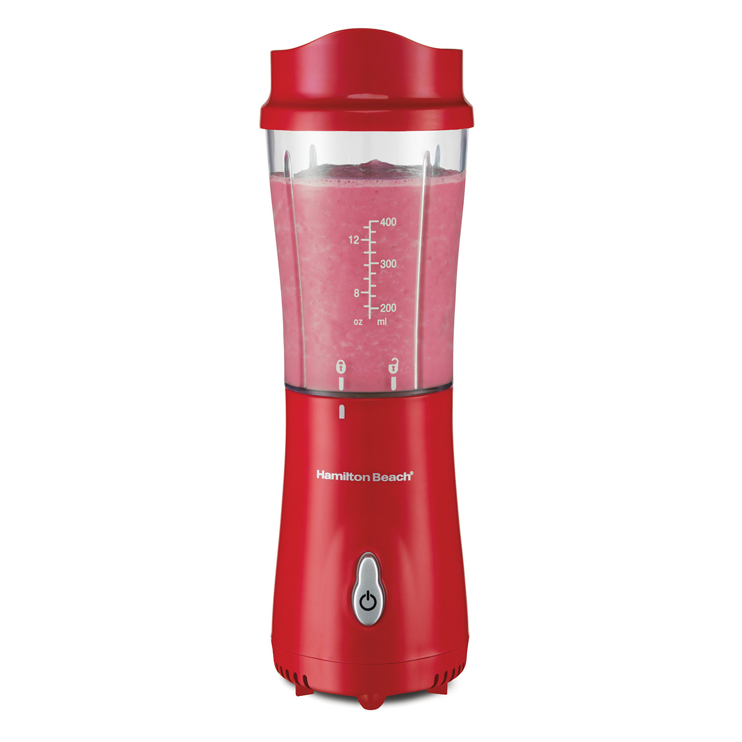 Hamilton Beach Personal Blender — Red, 14oz | Travel Lid