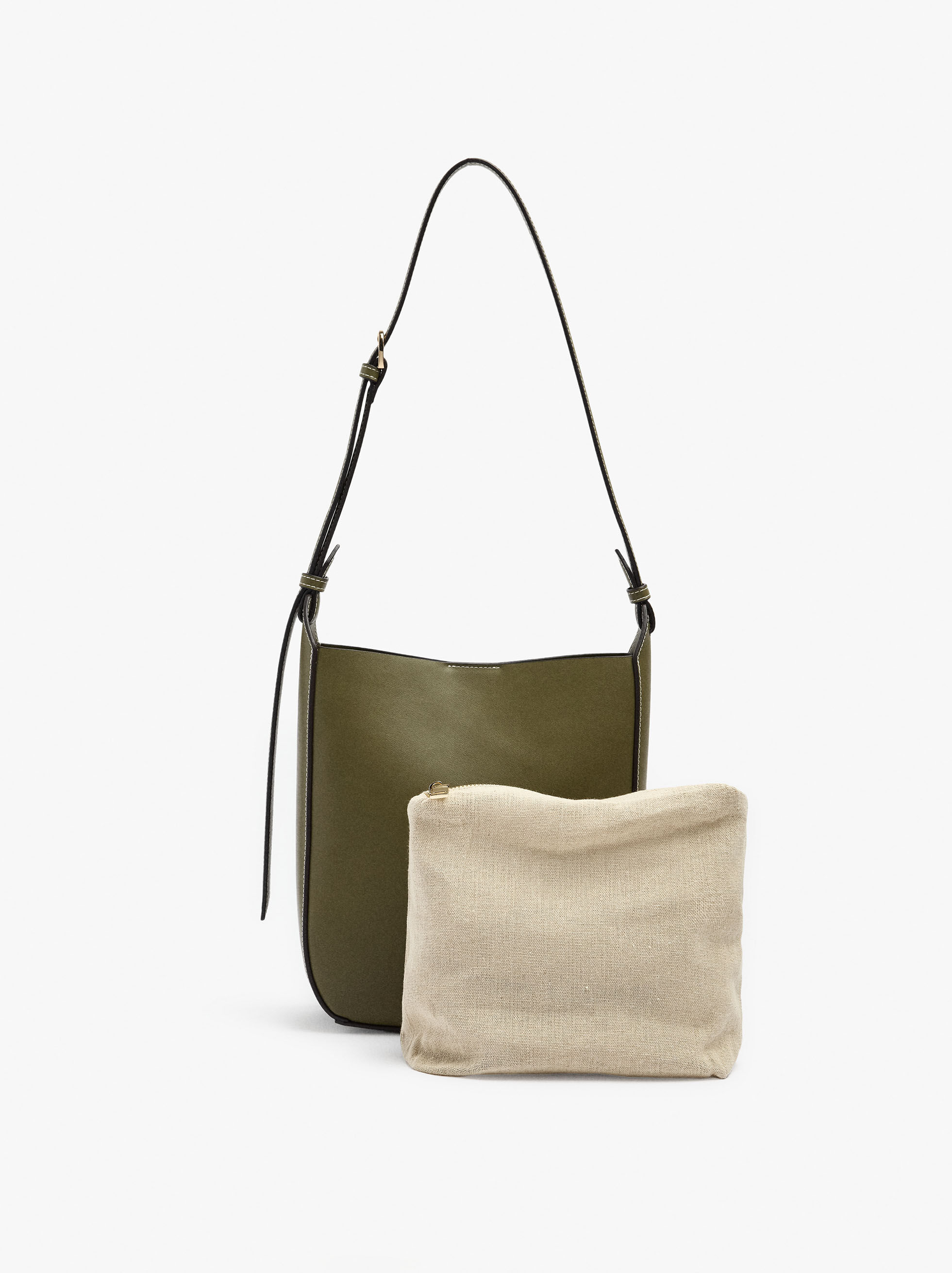 Bolso de hombro liso con bolsa extraíble