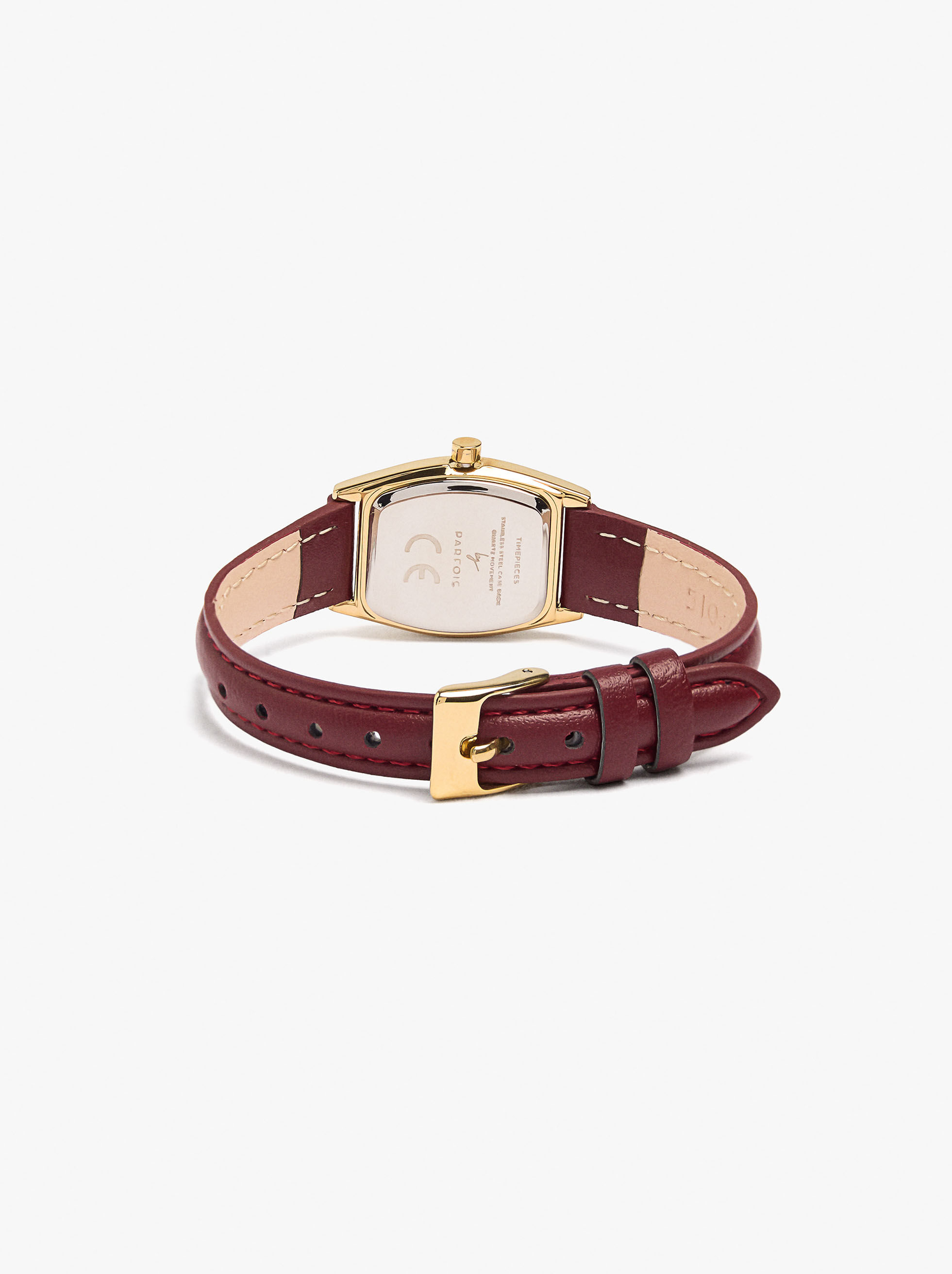 Reloj redondo con pulsera de textura