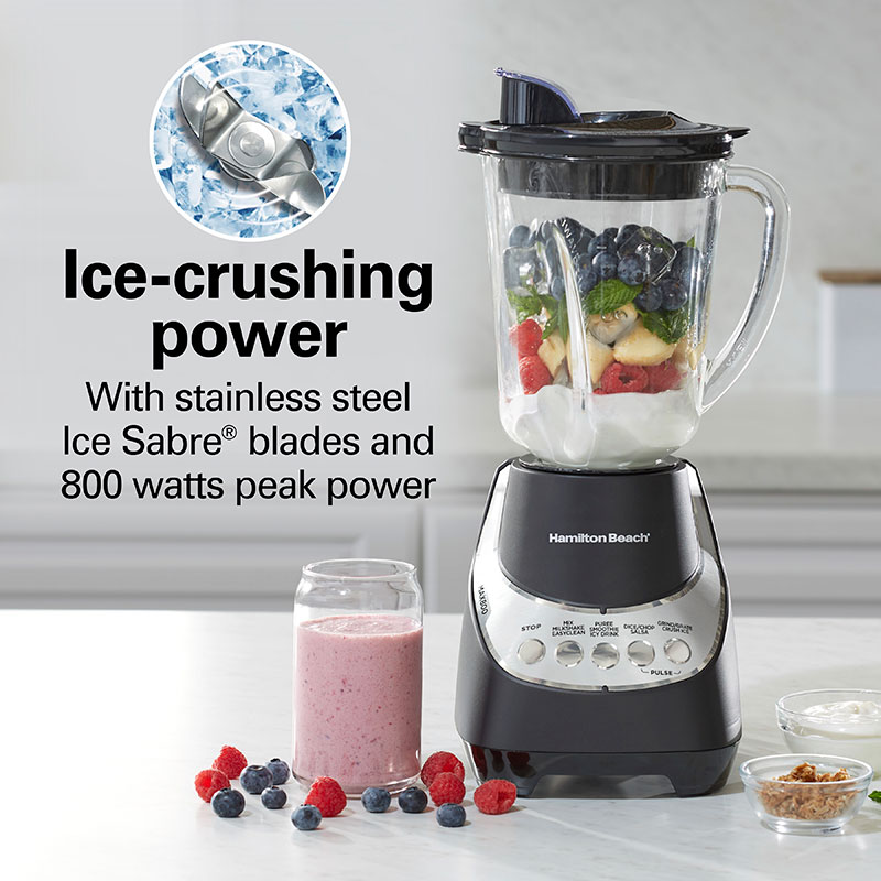 Hamilton Beach Wave~Action Quiet Blender — 800W, 48oz Jar