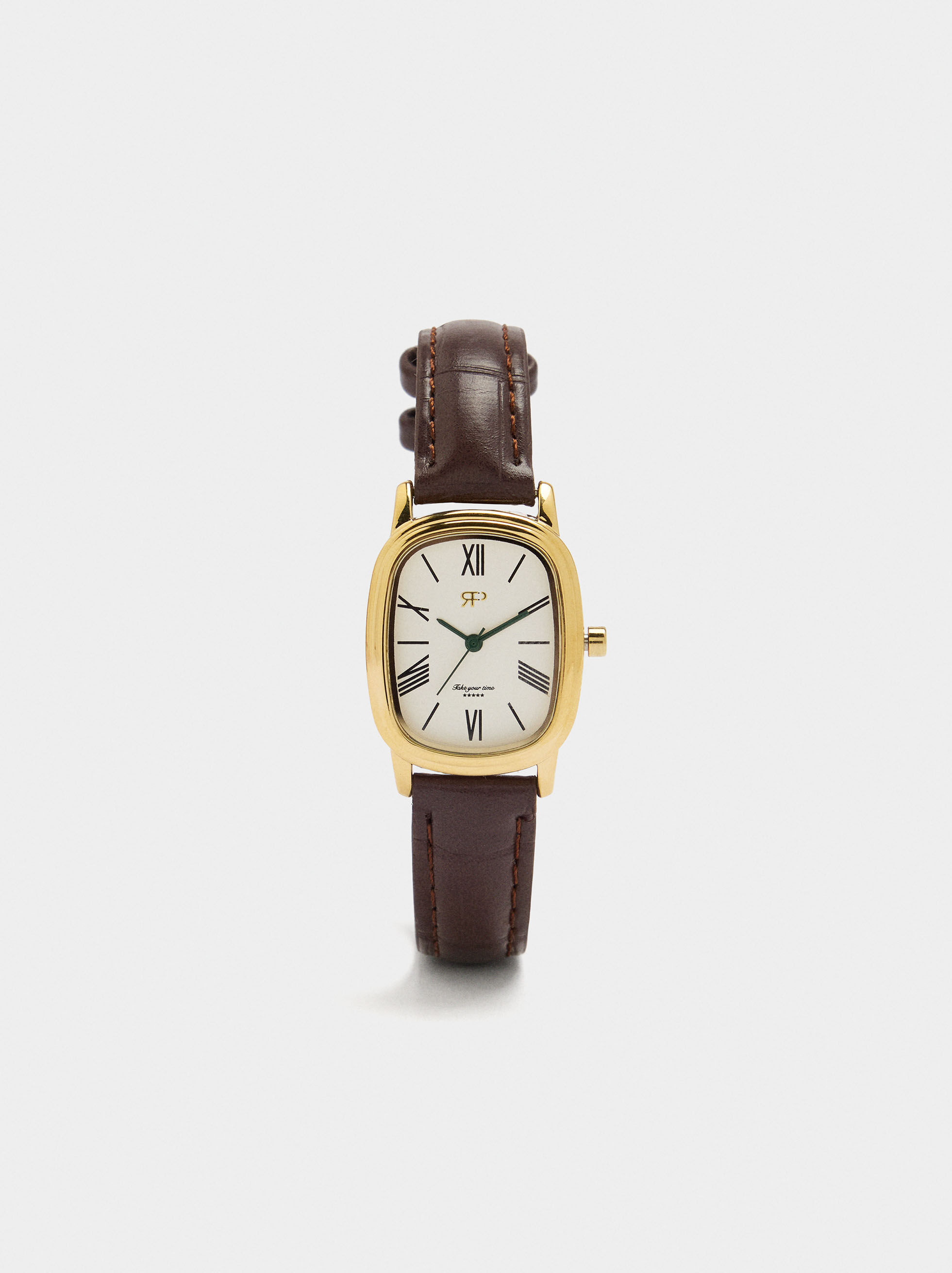 Reloj rectangular con pulsera efecto piel