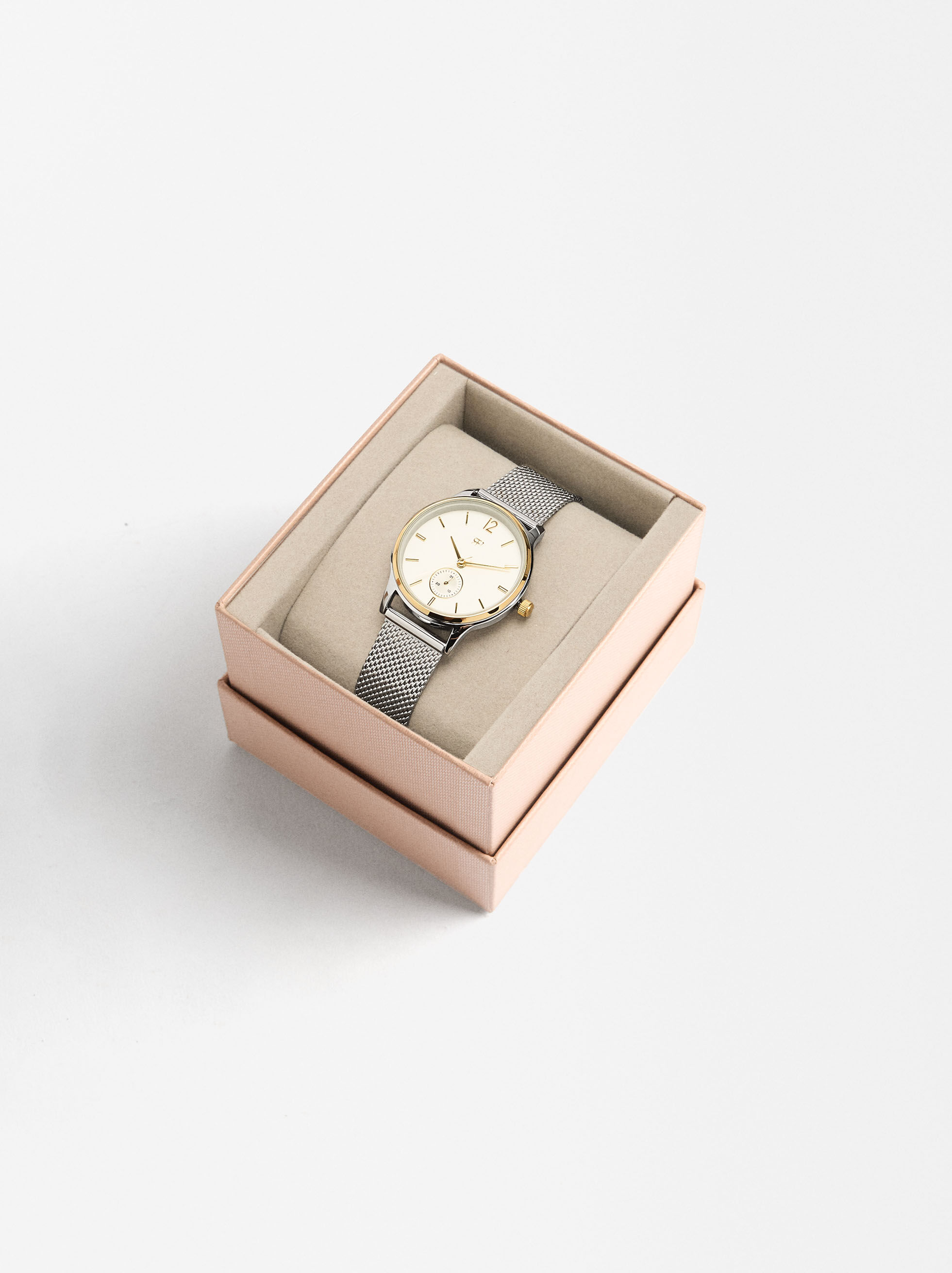 Reloj de pulsera de cadena metálica de acero