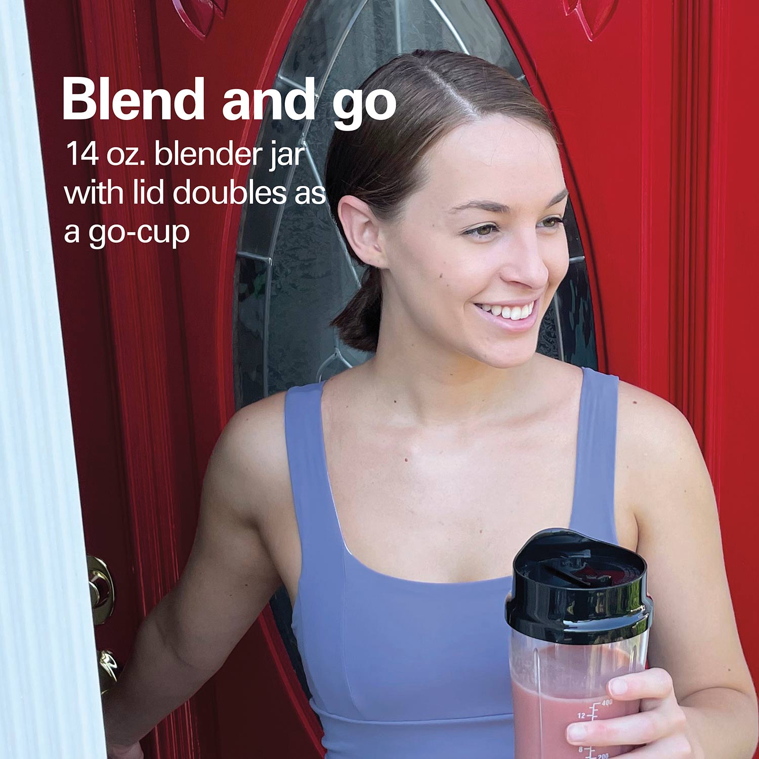 Hamilton Beach Personal Blender with Travel Lid — 14oz, BPA-Free