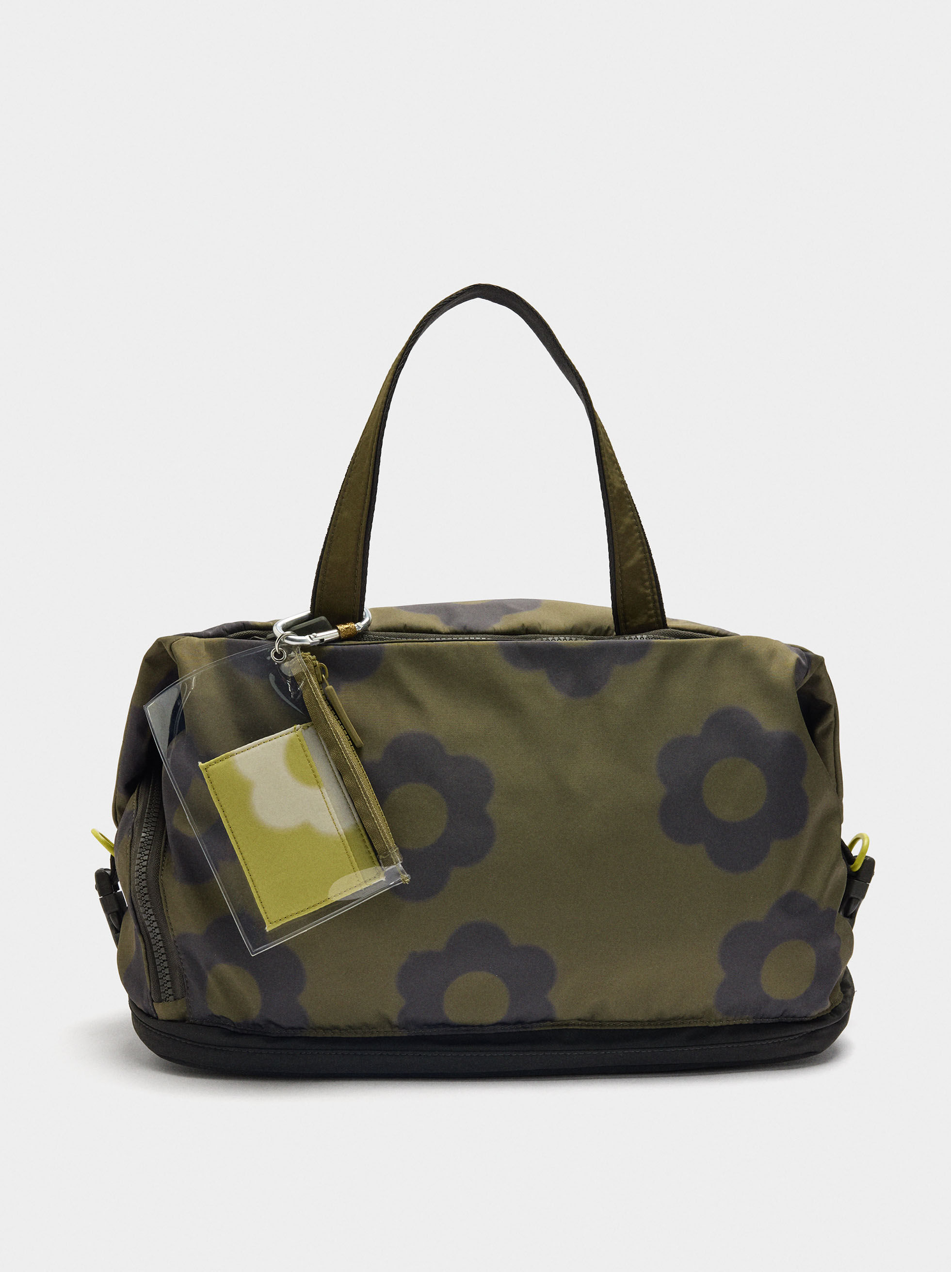 Mochila de nailon estampada floral