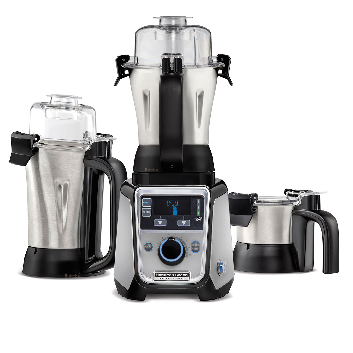Hamilton Beach Professional Juicer Mixer Grinder — 2.2 HP Motor, 3 Jars