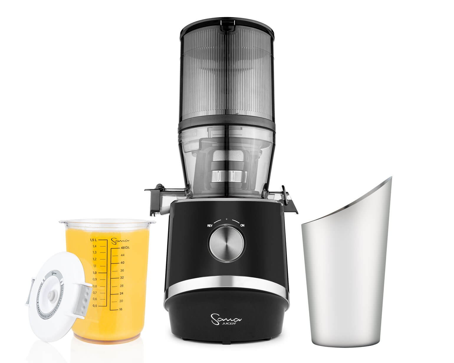 Sana 878 Self Feeding Juicer — Black, 2-Litre Hopper