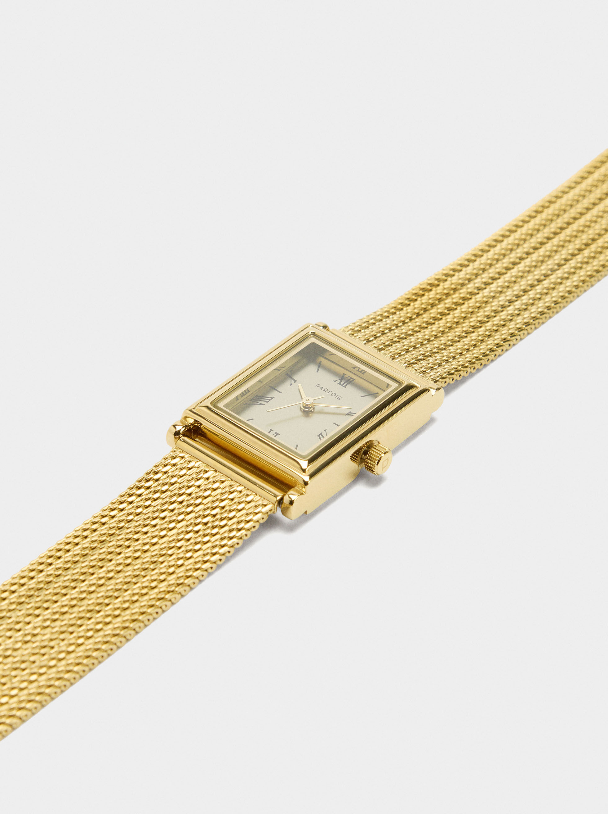 Reloj cuadrado con correa de metal de acero