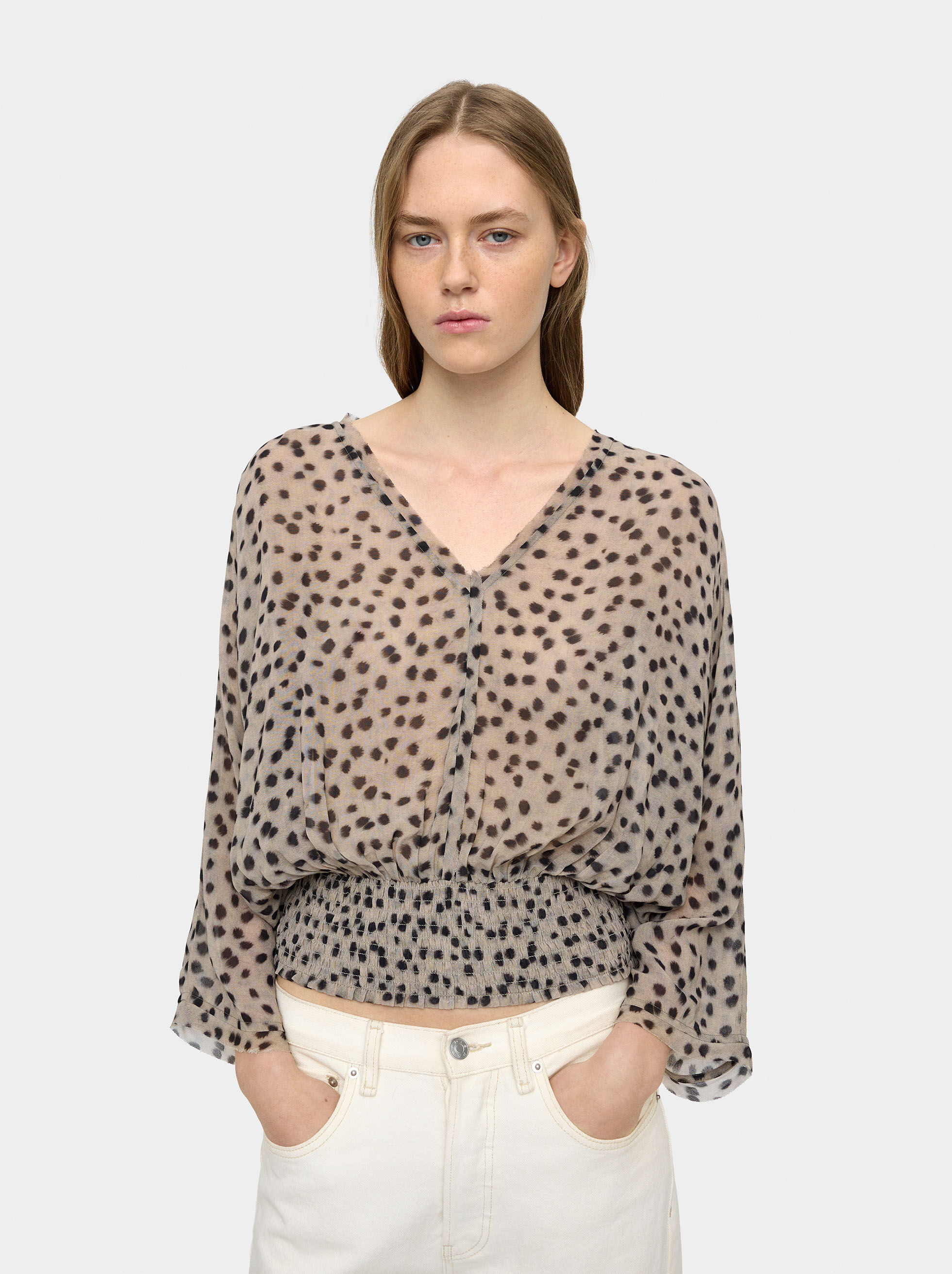 Blusa fluida con elásticos