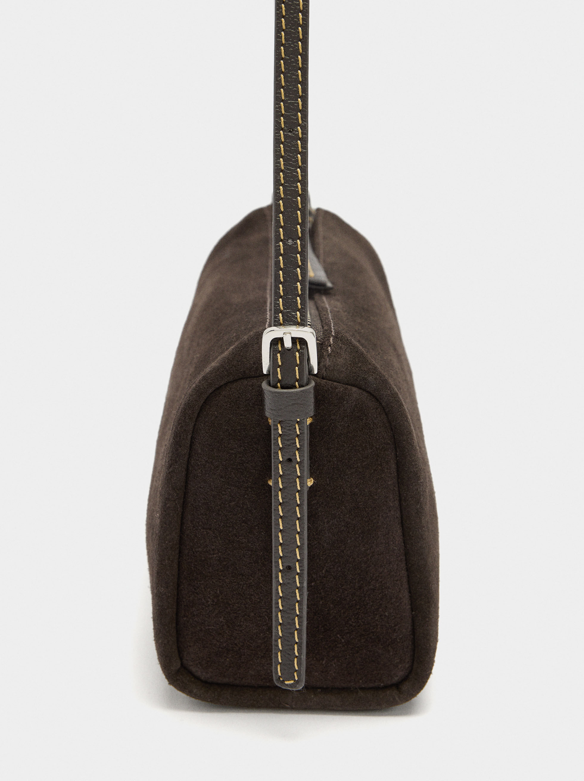 Bolso bandolera largo de cuero
