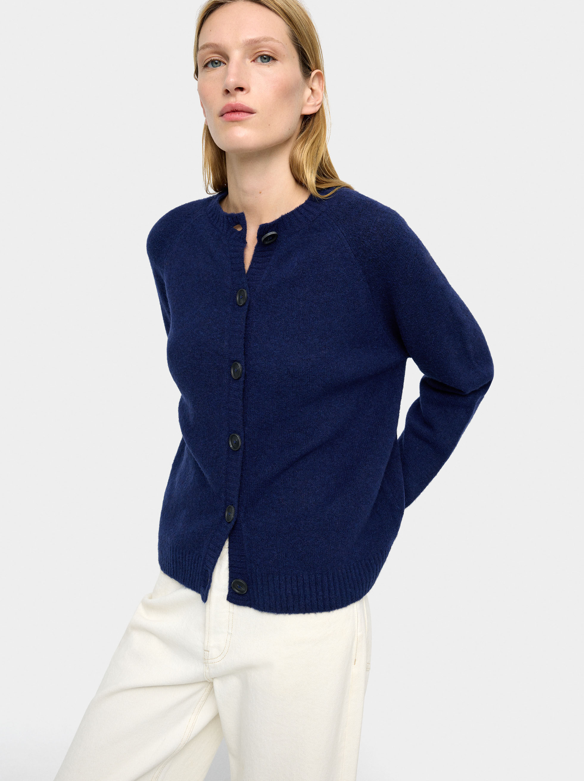 Cardigan de punto liso