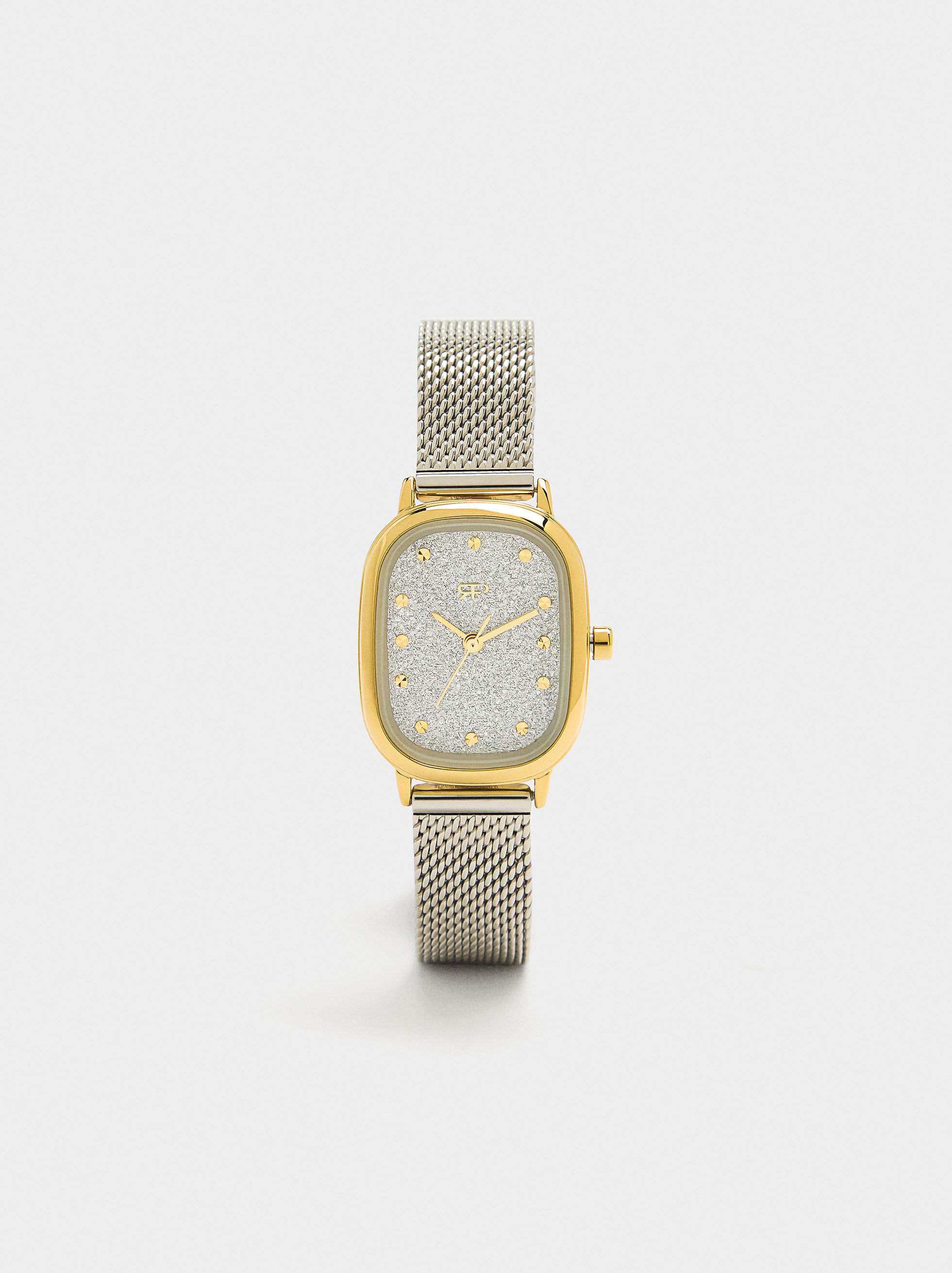 Reloj rectangular pulsera de malla metálica