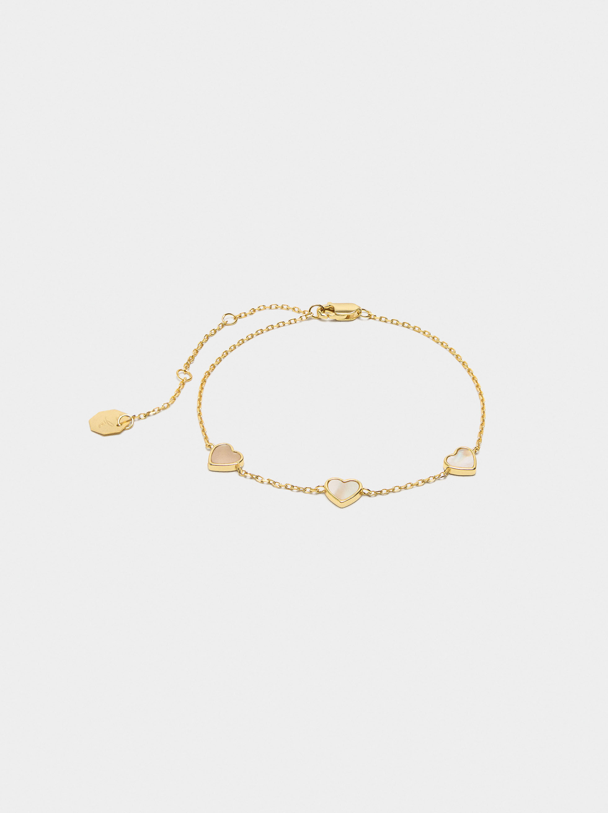 Pulsera de corazones de perlas de agua dulce - plata esterlina 925