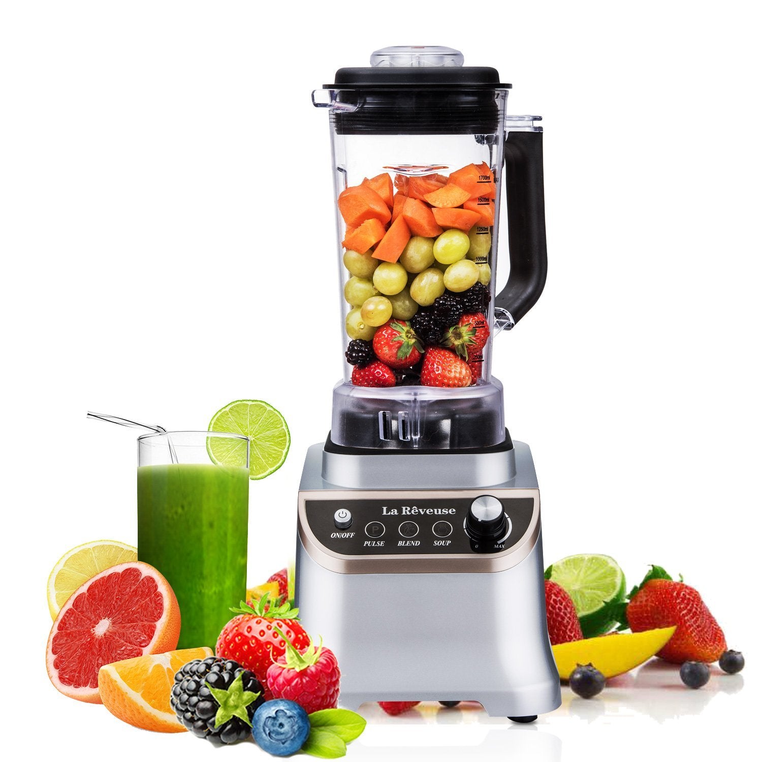 La Reveuse Food Processor Ice Crusher 1200W Blender — 51.25oz, Stainless Steel Blade