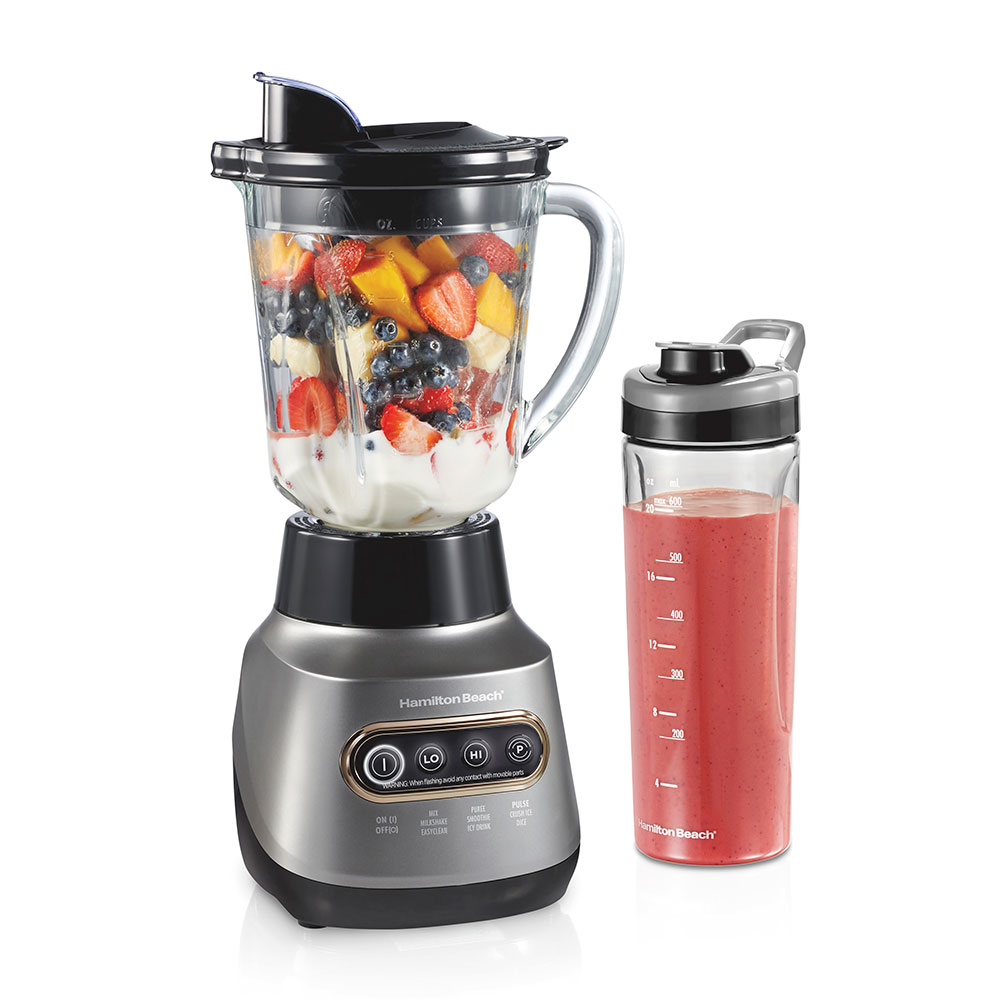 Hamilton Beach 2-in-1 Blender with Travel Jar — 800W, 40oz Glass Jar