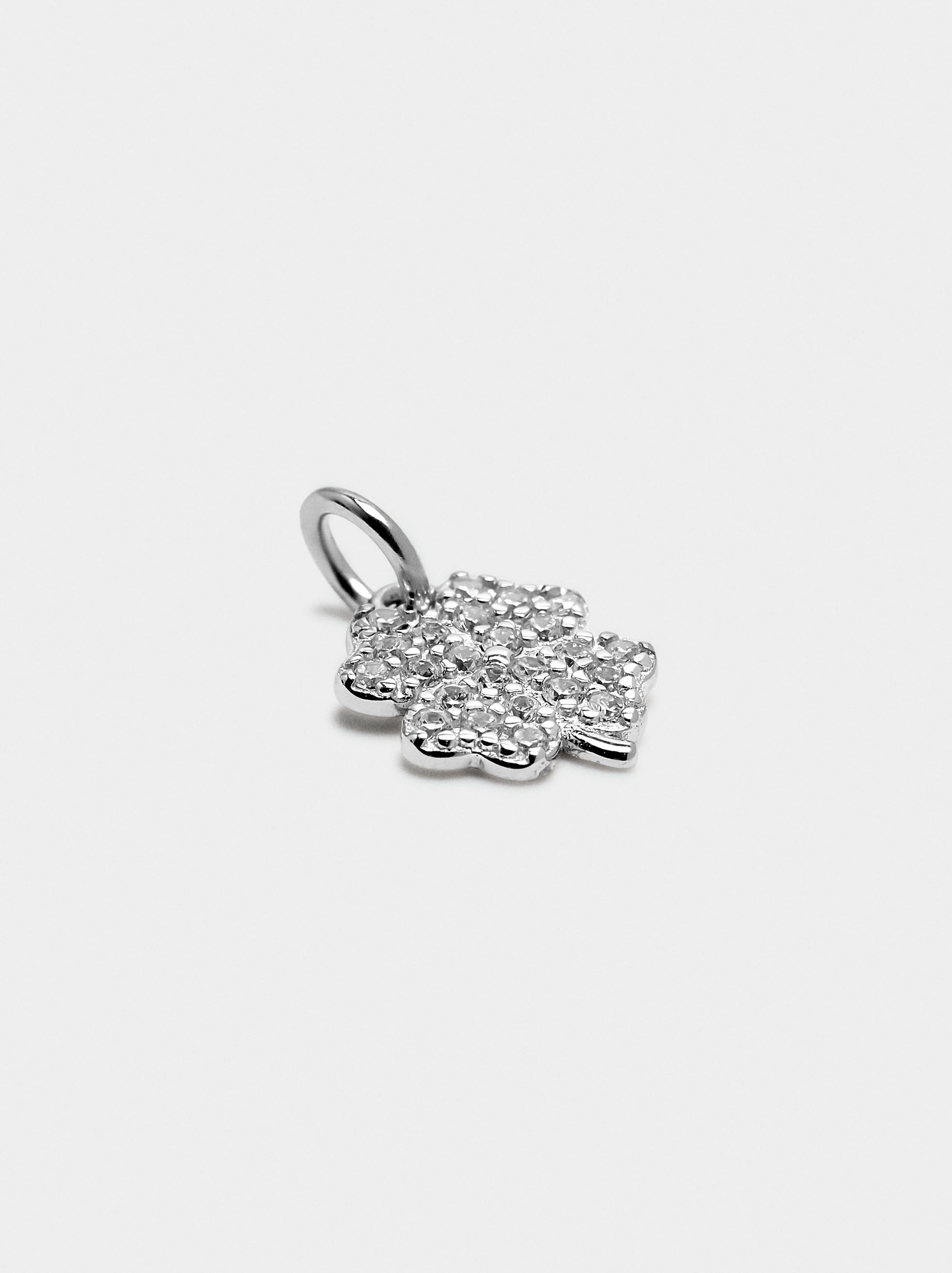 Charme trevo con circonias - plata de ley 925
