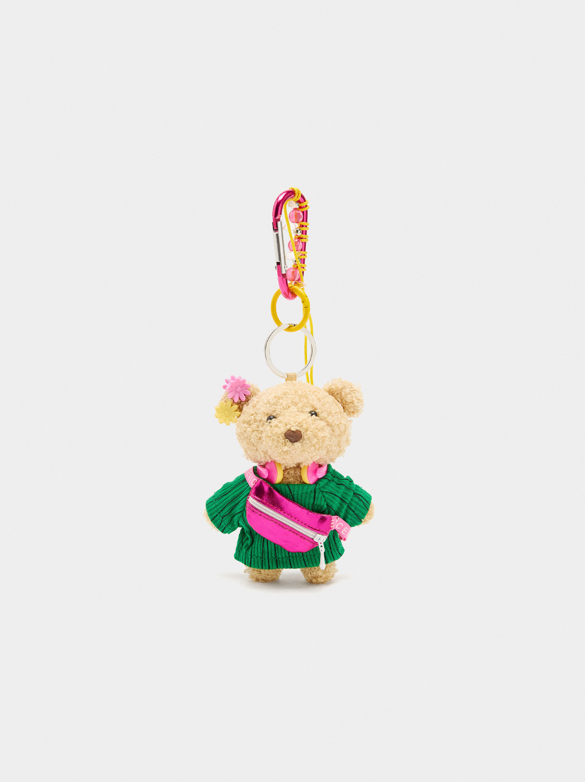 Llavero charm osito con auriculares