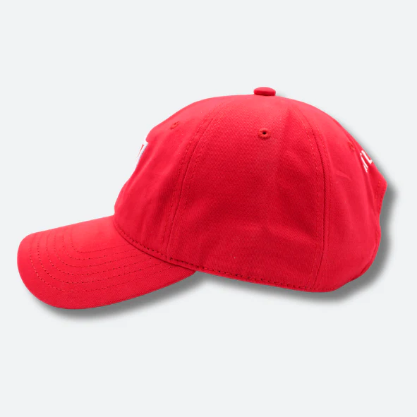 GORRA ATLAS FC EN COLOR ROJO CON ESCUDO BORDADO 2D