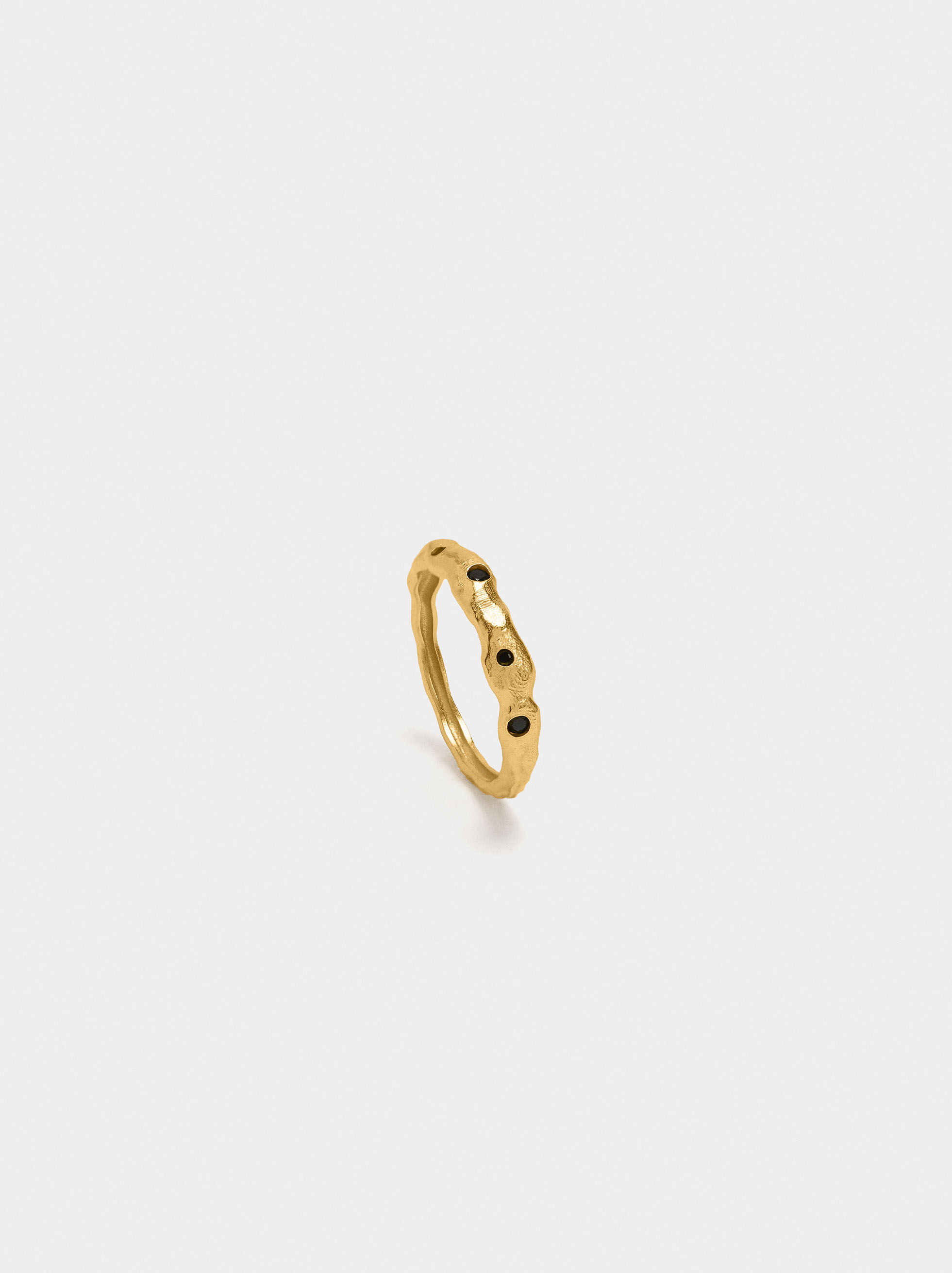 Anillo irregular con circonias - plata de ley 925