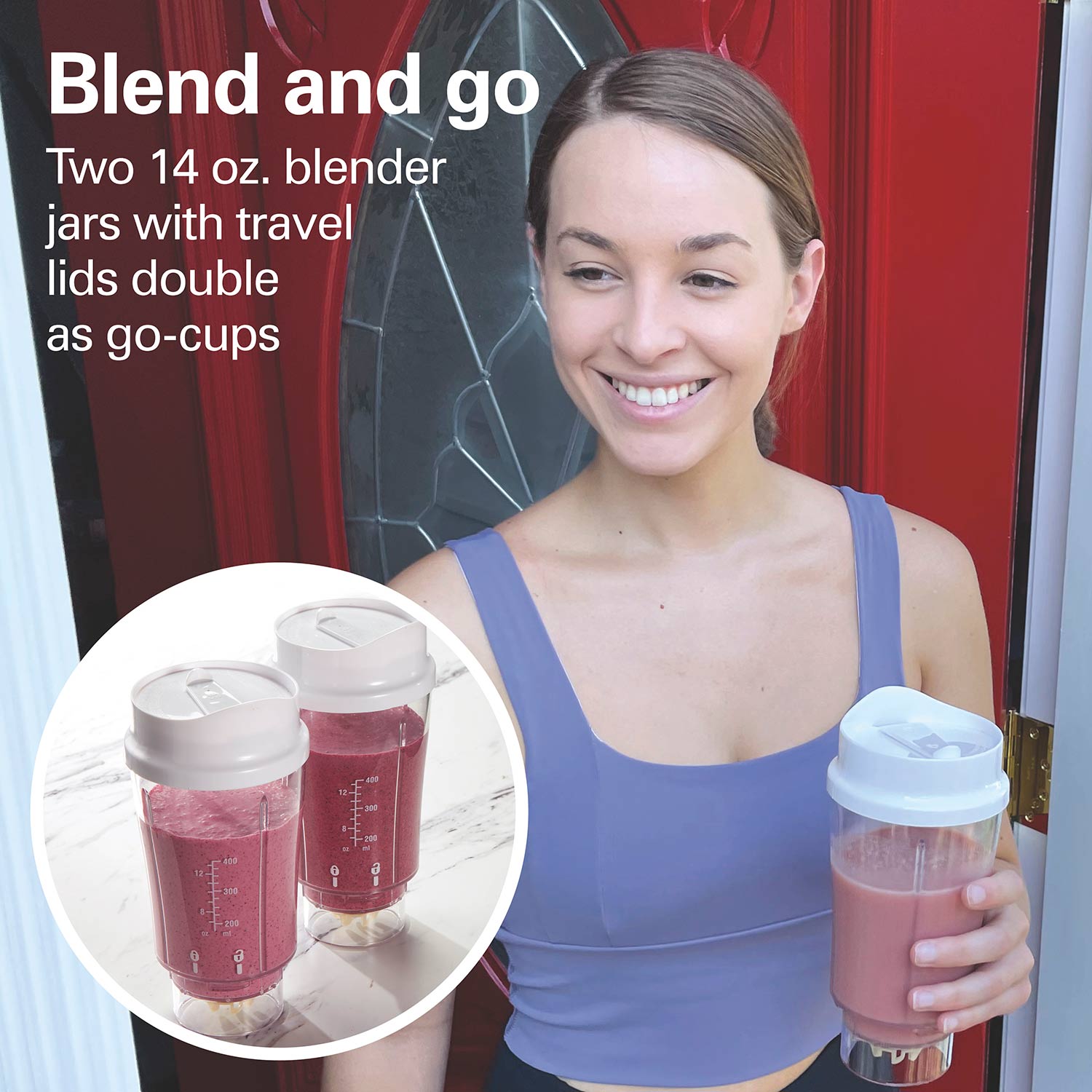 Hamilton Beach Personal Blender — 14oz Jars, BPA-Free | Portable Design